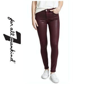 Maroon 7For All Mankind Faux Leather Skinny Jeans - 25